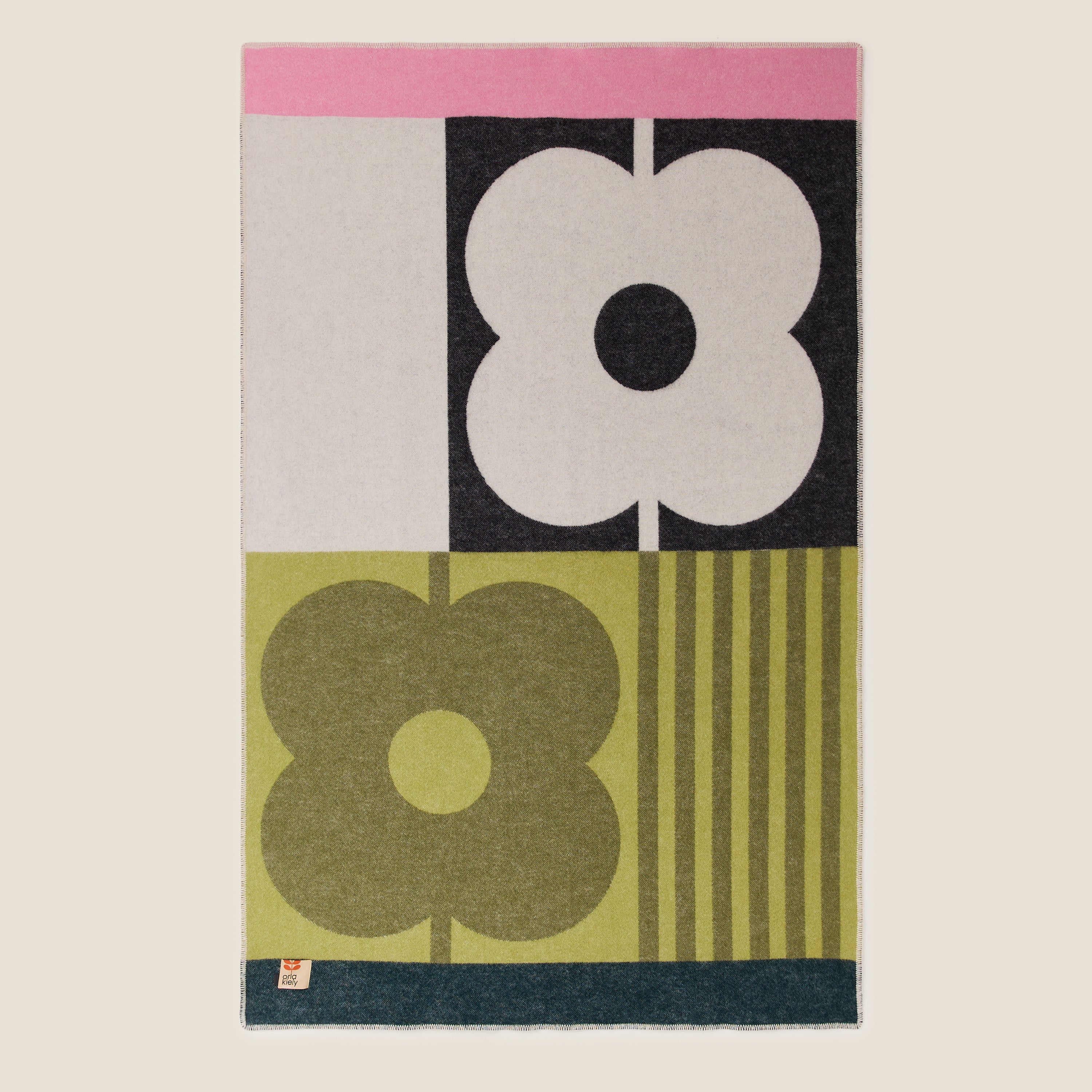 Wool Blanket - Abacus Flower Midnight Moss