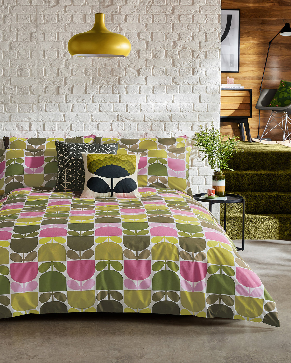 Multi Block Stem Bed Linen Set - Multi