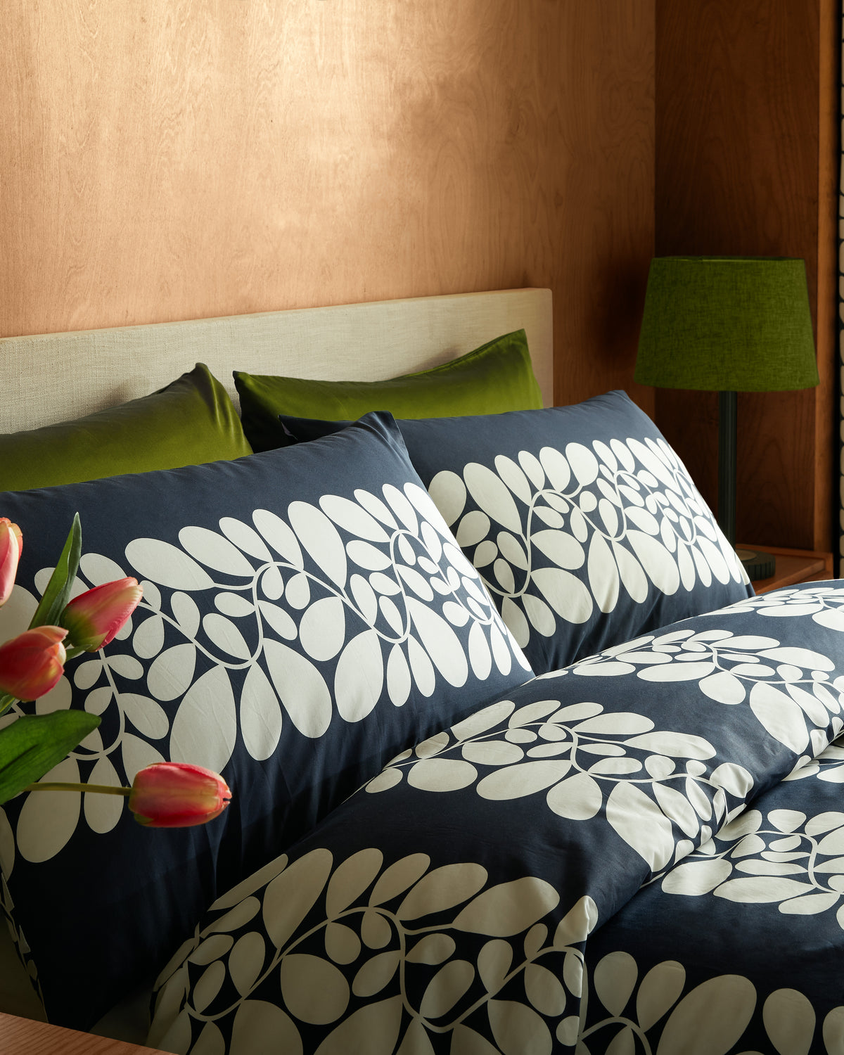 Sycamore Stripe Bed Linen Set - Space Blue