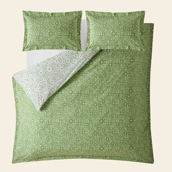 Criss Cross Stem Bed Linen Basil Green