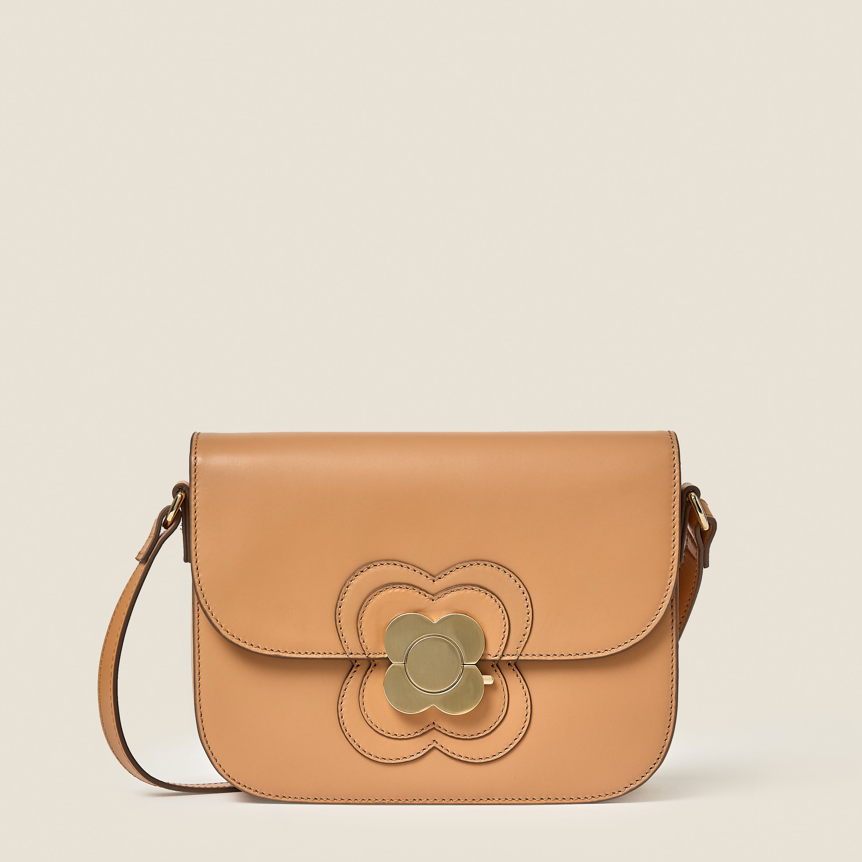 Eclipse Leather Crossbody Bag - Light Tan