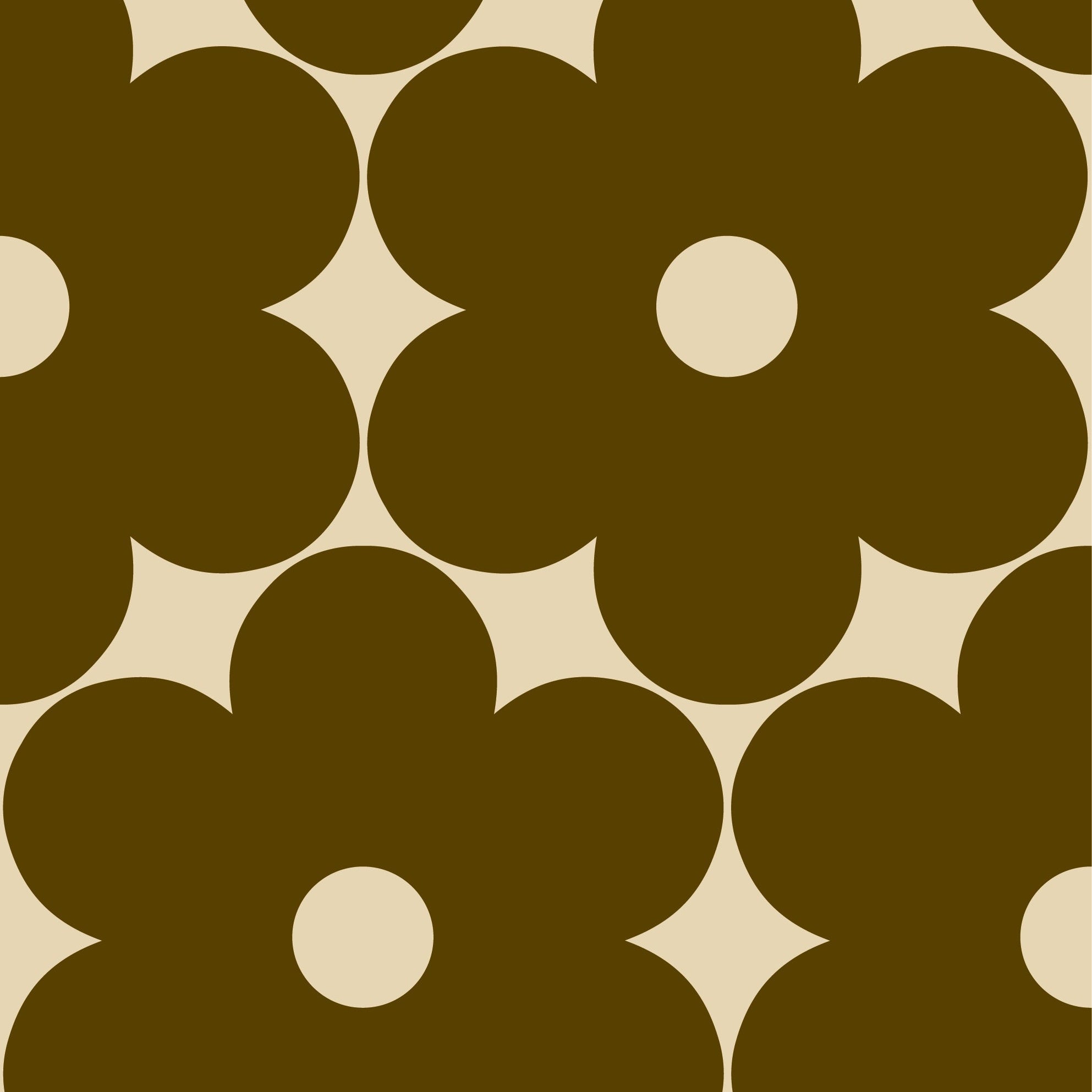 Flower Power Walnut Wallpaper Sample