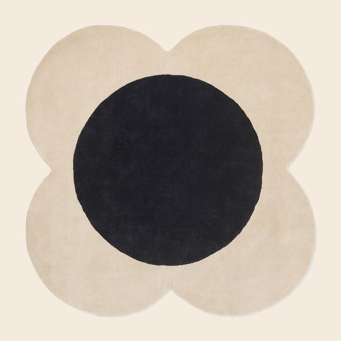 Flower Spot Rug Ecru/Black