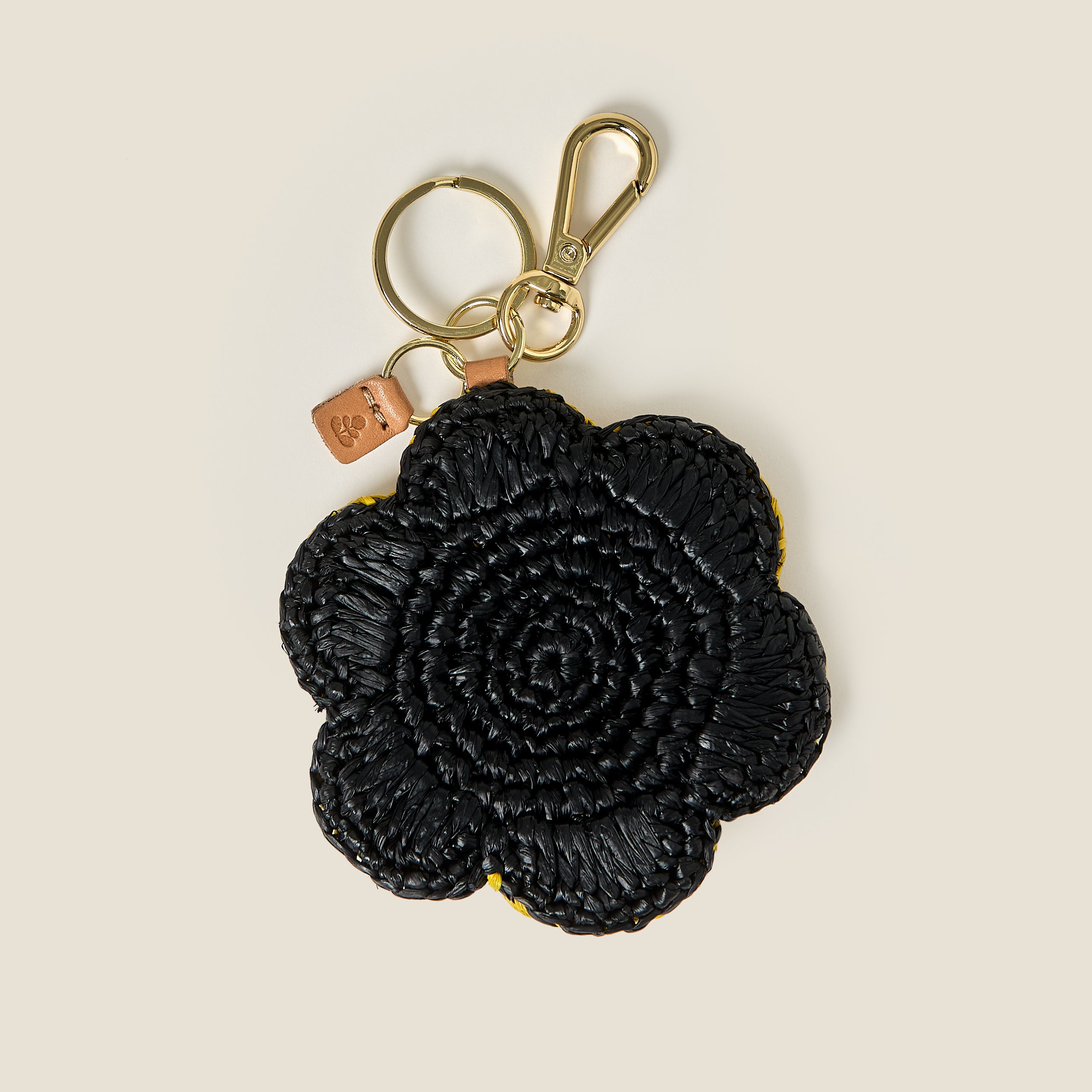 Flower Raffia Keyring - Sunflower