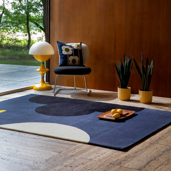 Geo Flower Denim Rug