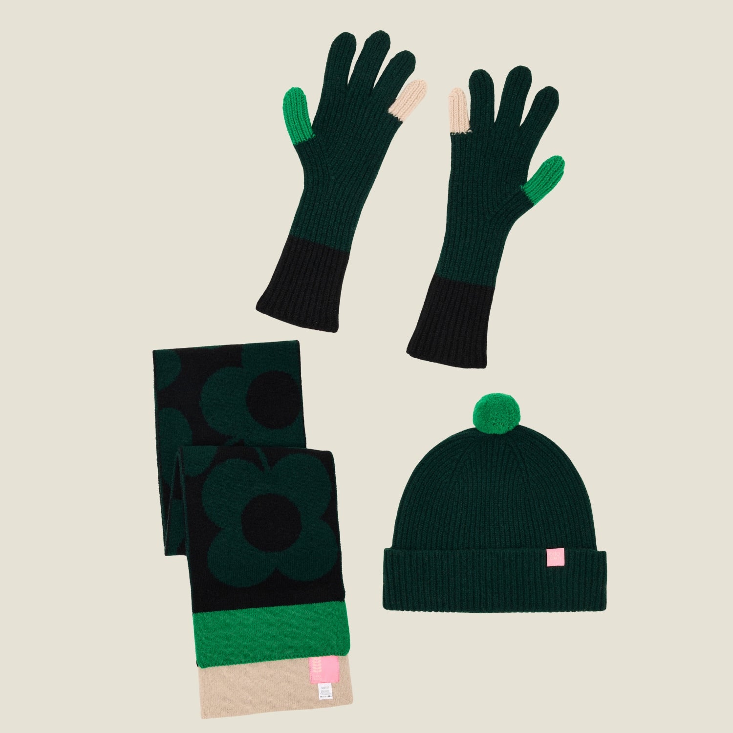 Knitted Accessories Bundle - Forest Black