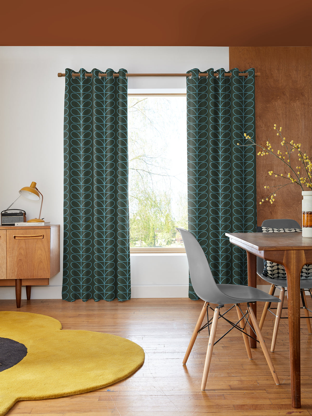 Linear Stem Evergreen Made to Measure Curtain