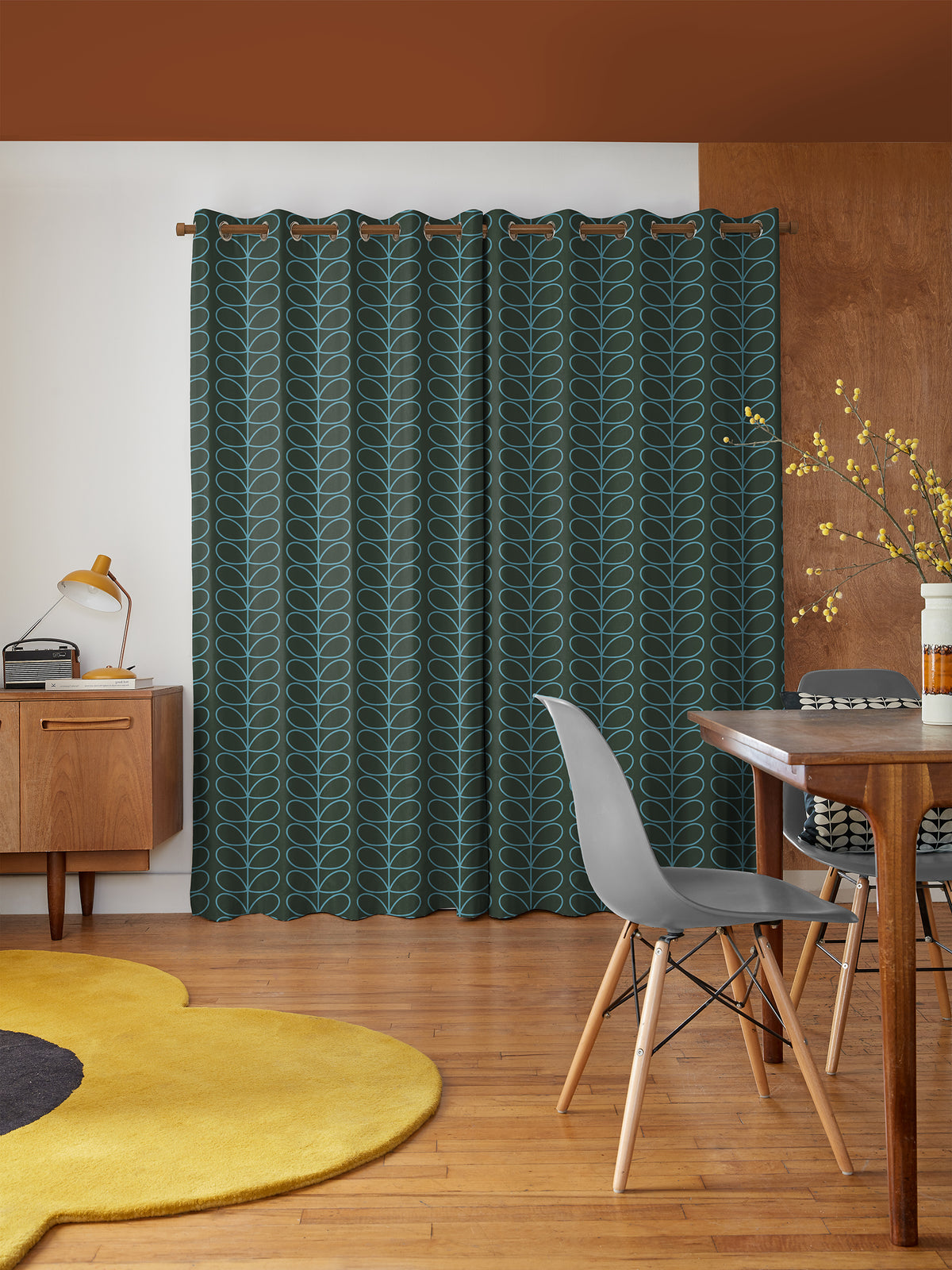 Linear Stem Evergreen Made to Measure Curtain