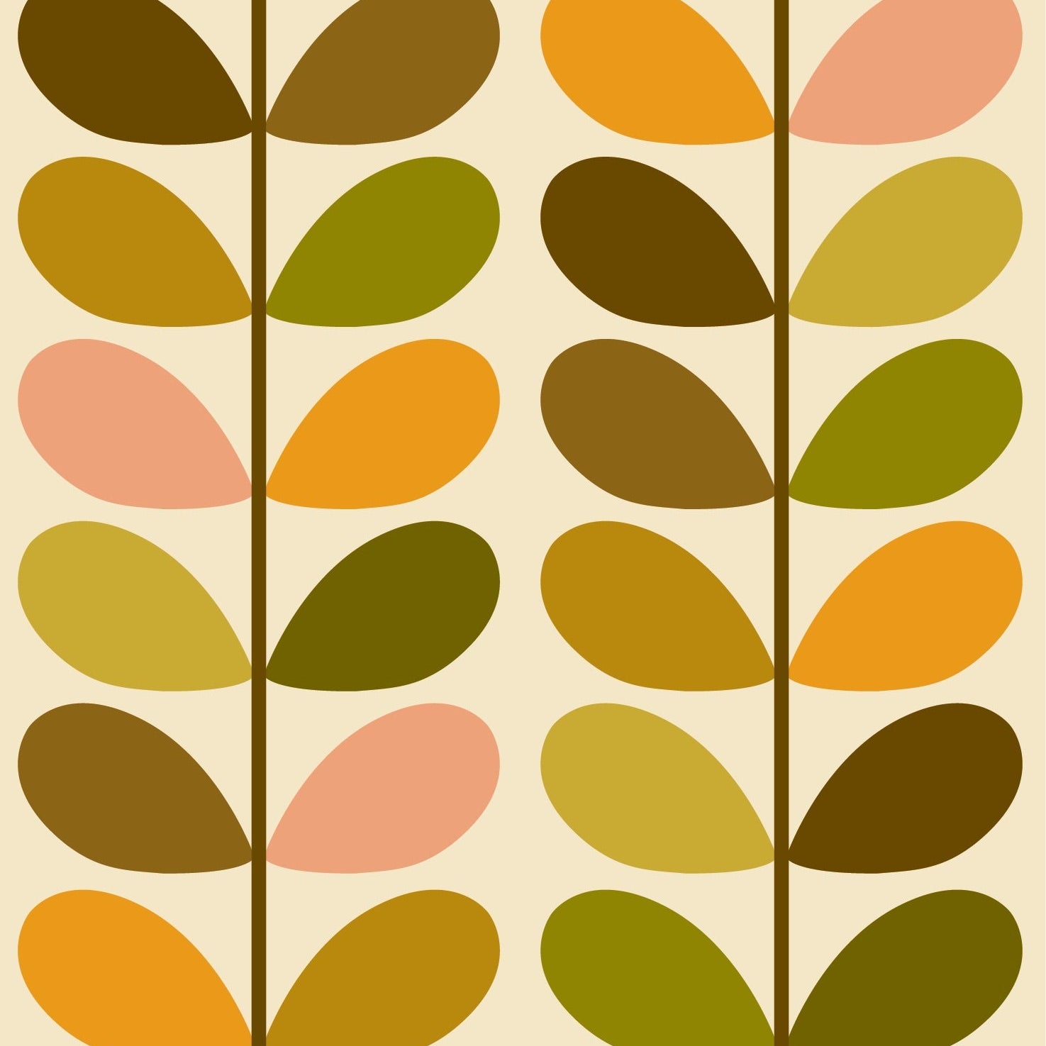 Multi Stem Retro Wallpaper - Sample