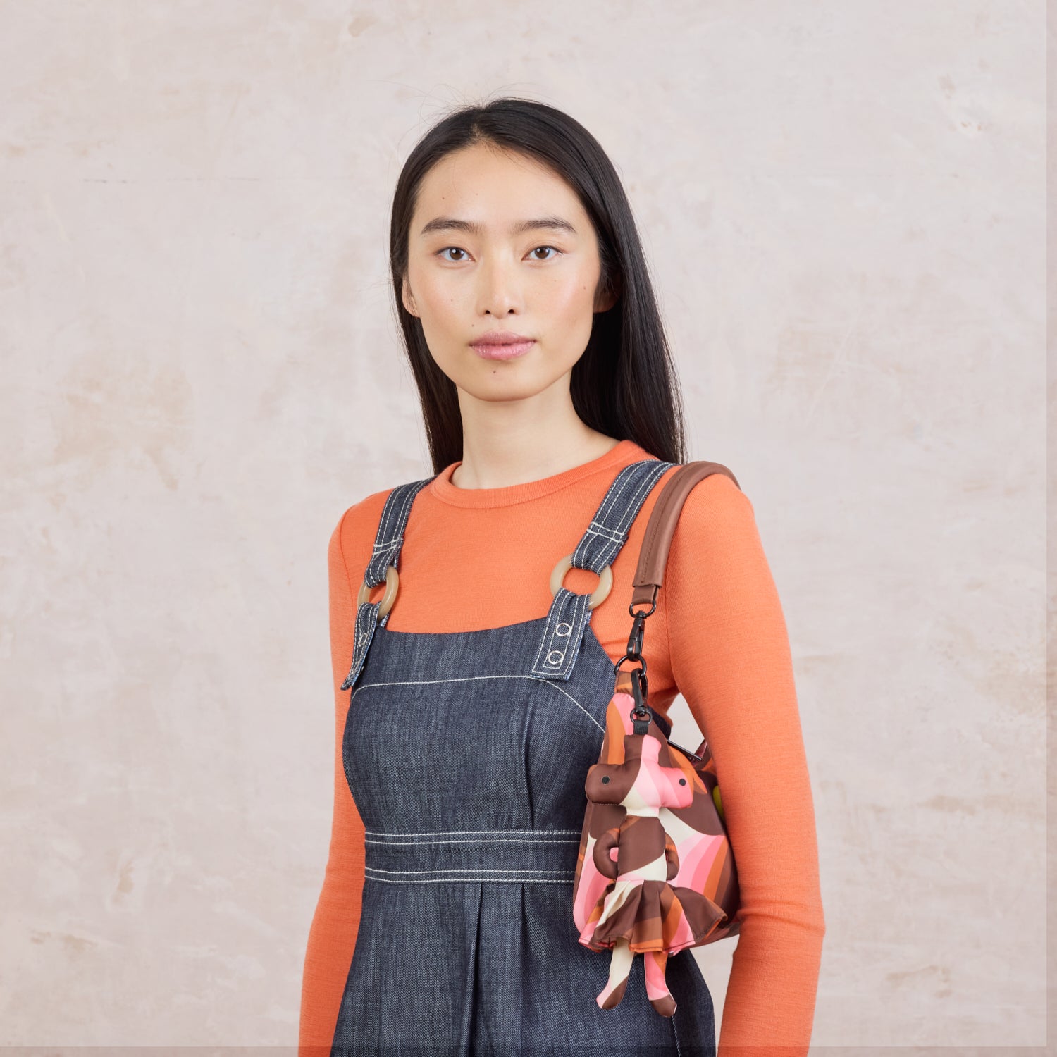 Martian With Skirt Bag Charm - Rolling Waves Rose