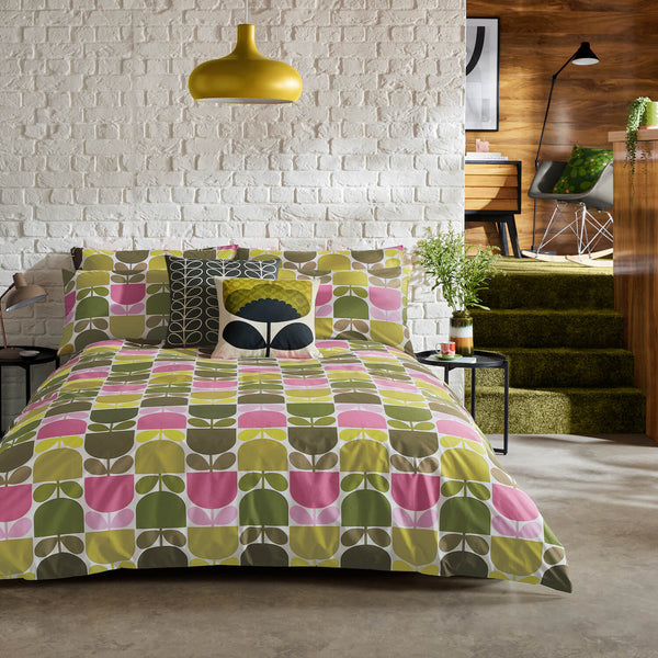 Lifestyle image of Orla Kiely Multi Block Stem Bed Linen