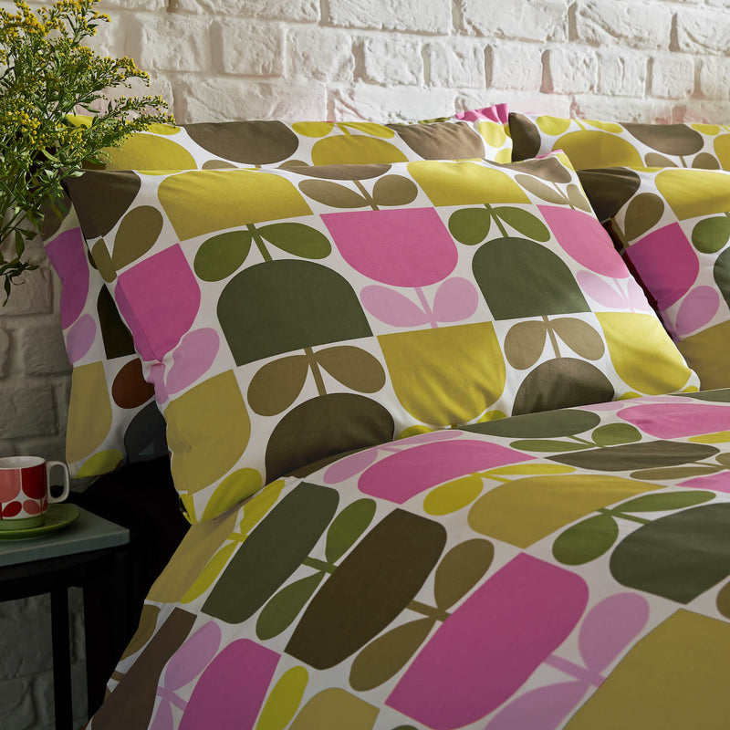 Lifestyle image of Orla Kiely Multi Block Stem Pillow Cases