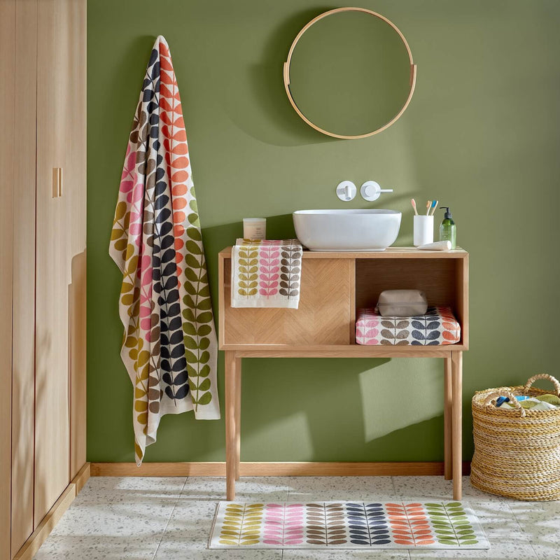 Lifestyle shot for the full range of Orla Kiely multi stem towels