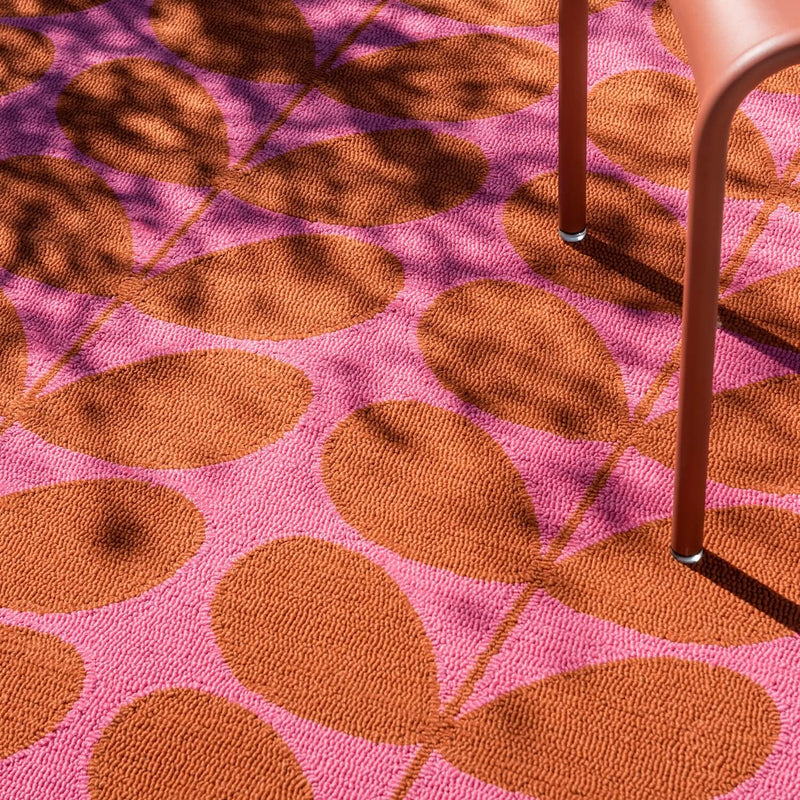 Orla Kiely Solid Stem Paprika Outdoor Rug Close up