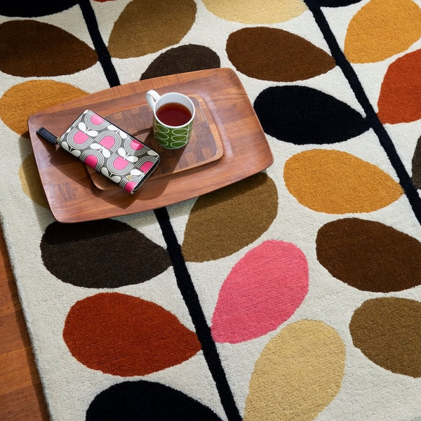 Close up of Multi Stem Rug in Auburn by Orla Kiely