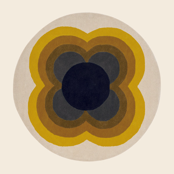 Orla Kiely Sunflower Yellow Round Rug