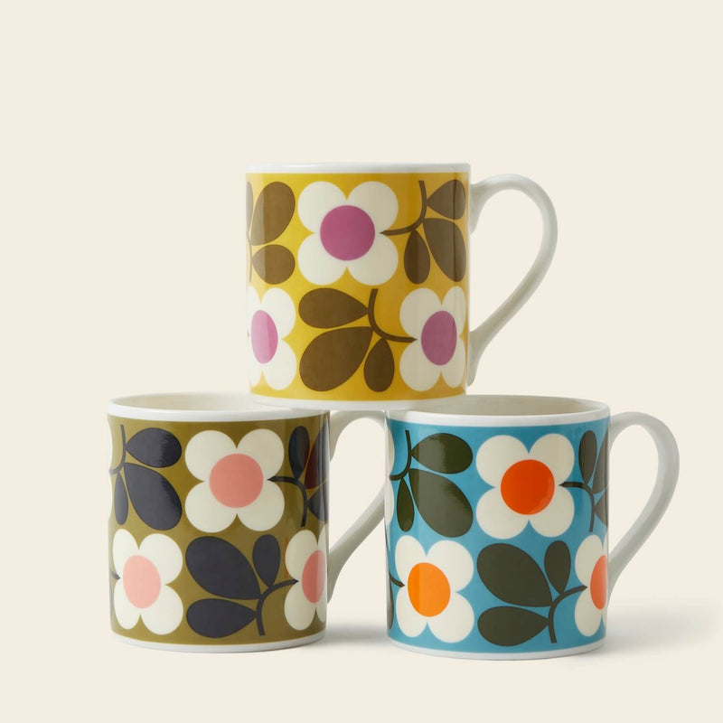 Floret China Floral Mug Trio by Orla Kiely