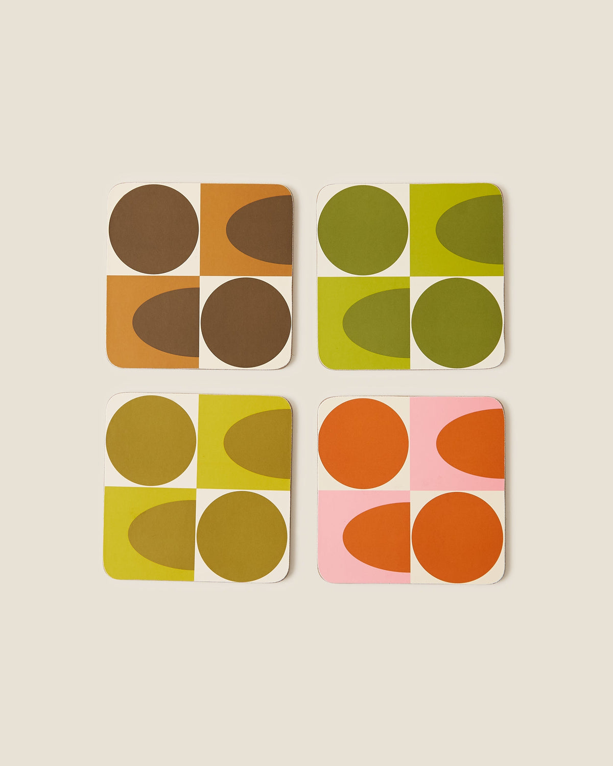 Spot Square Oval Set of 4 Coasters