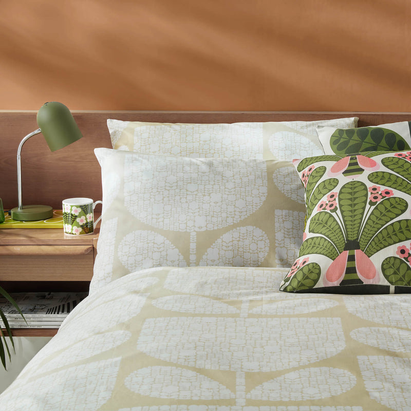 Lifestyle image of Orla Kiely Block Stem Cream bed linen