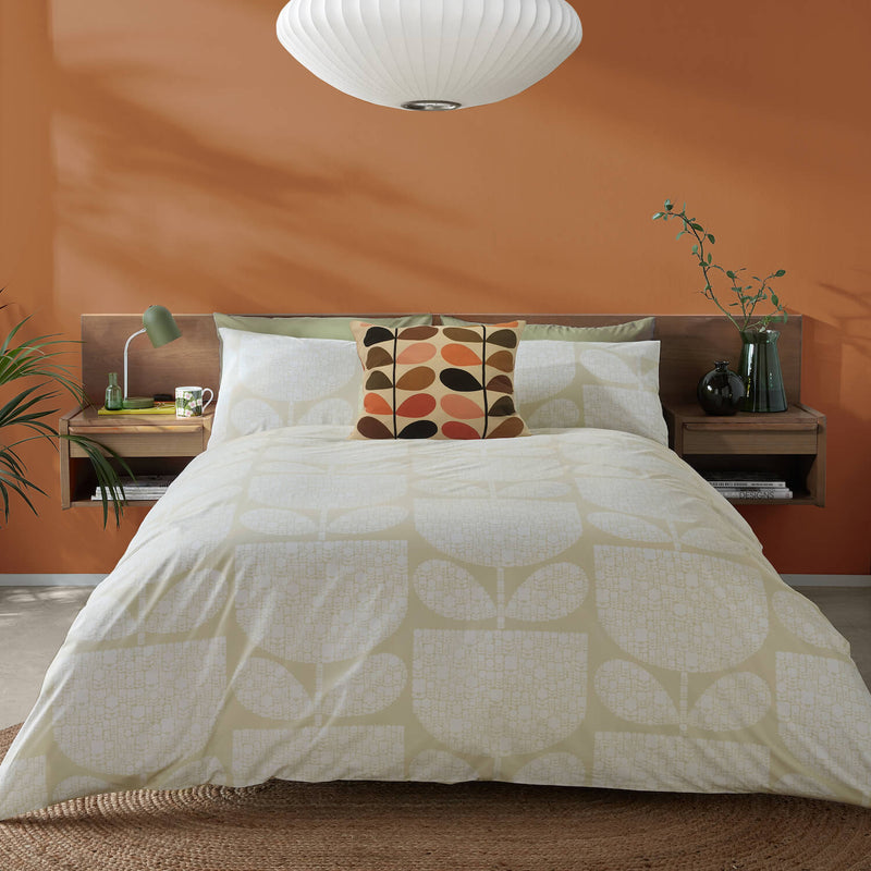 Lifestyle image of Orla Kiely Block Stem Cream bed linen