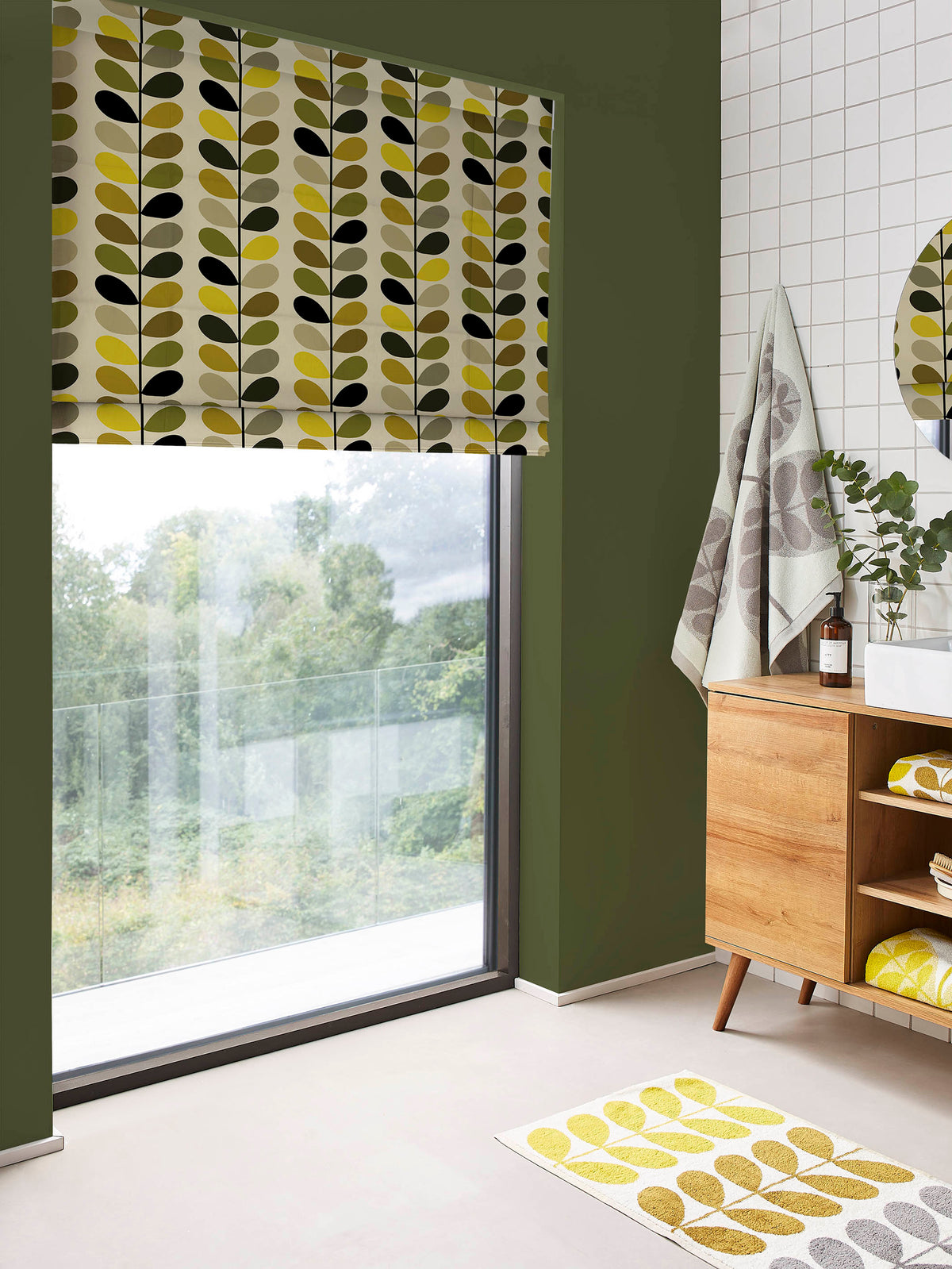 Multi Stem Yellow Made to Measure Roman Blind