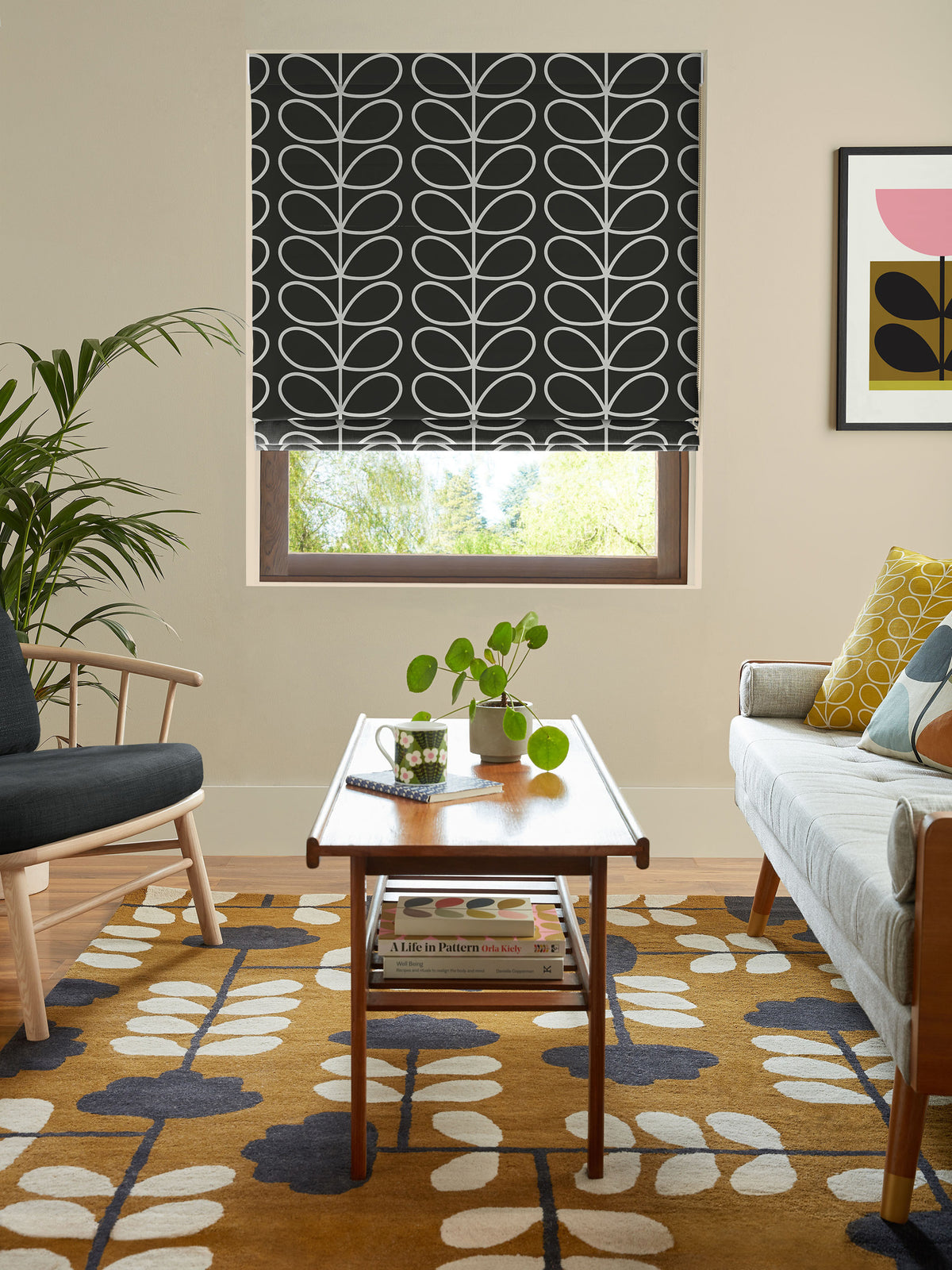 Liquorice Jumbo Linear Stem Made to Measure Roman Blind
