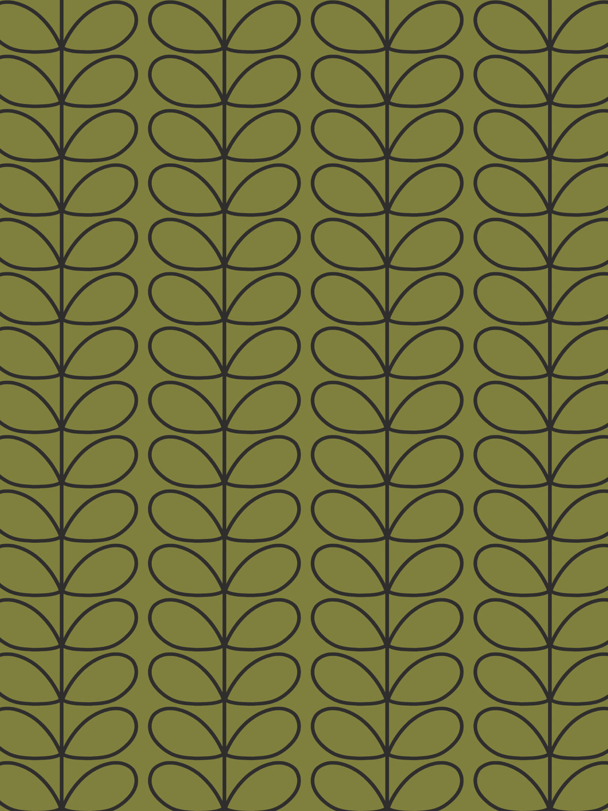 Linear Stem Olive & Black Made to Measure Curtain