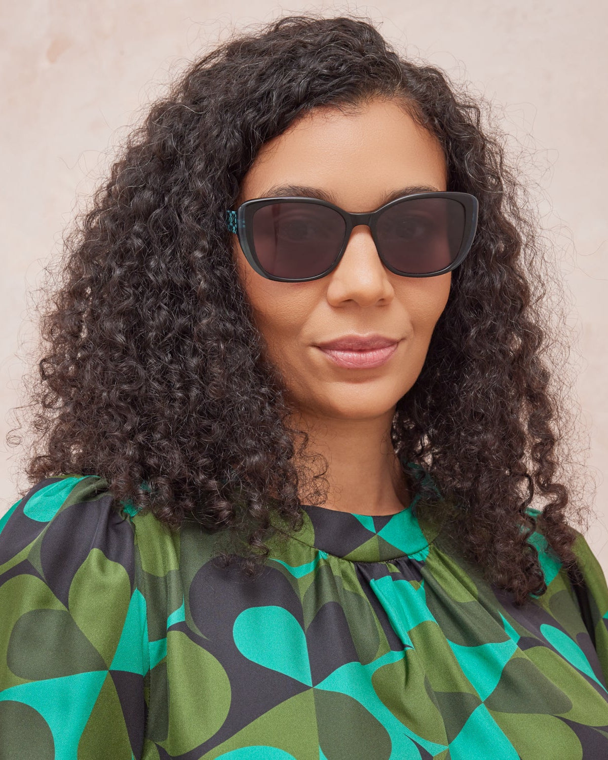 Azalea Sunglasses - Turquoise & Puzzle Flower Teal