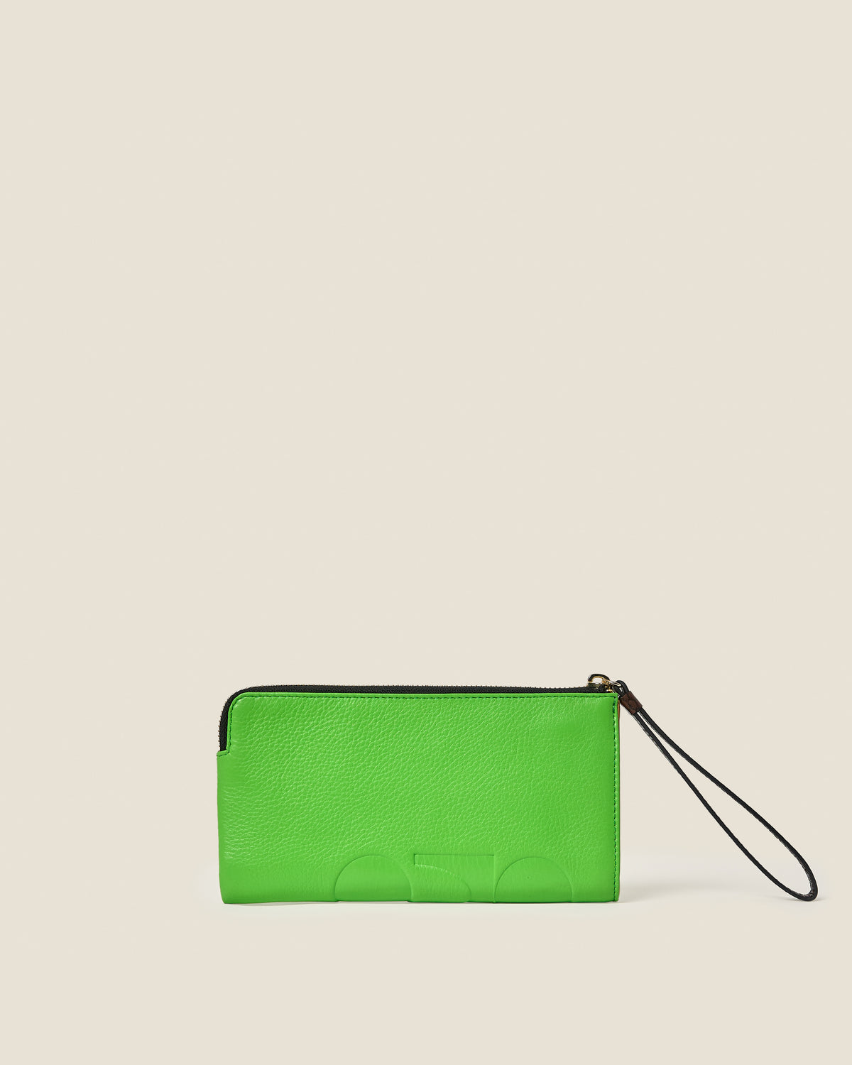 Flat Zip Leather Wallet - Lawn Green