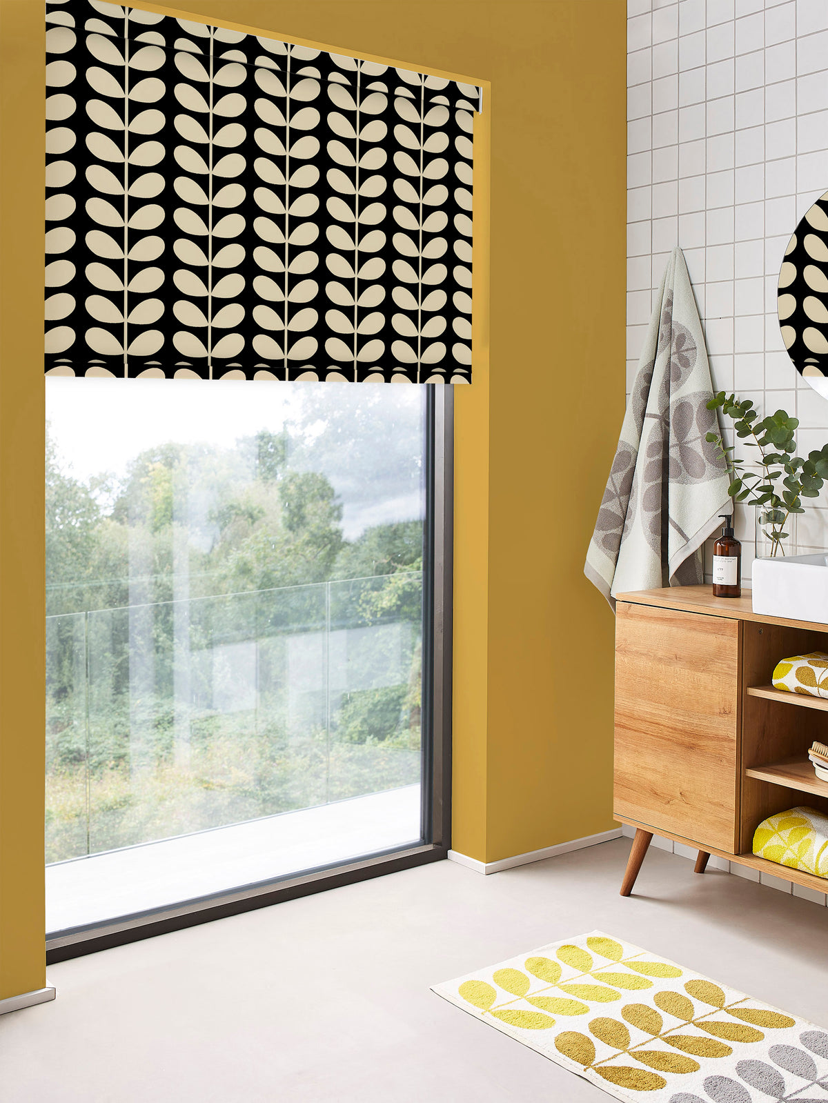 Solid Stem Black Made to Measure Roller Blind