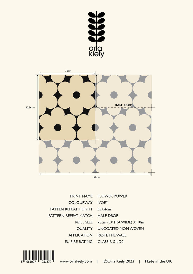 Sample packaging for Orla Kiely Flower Power Wallpaper