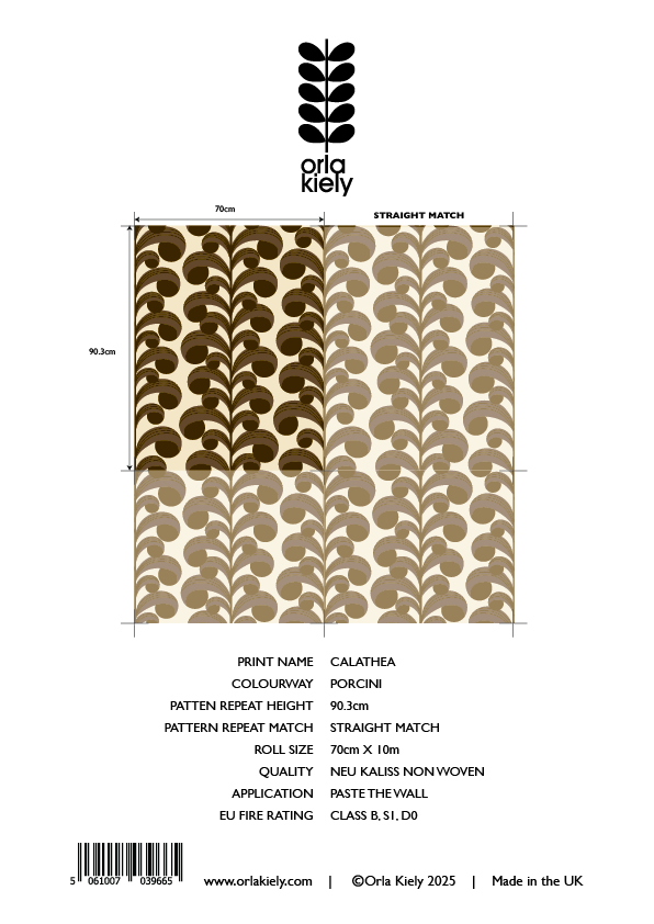 Calathea Porcini Wallpaper Sample