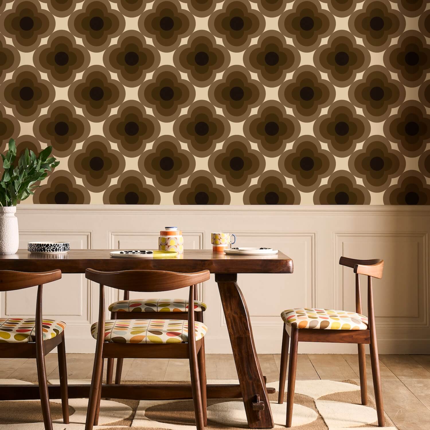 Radial Flower Mushroom Wallpaper