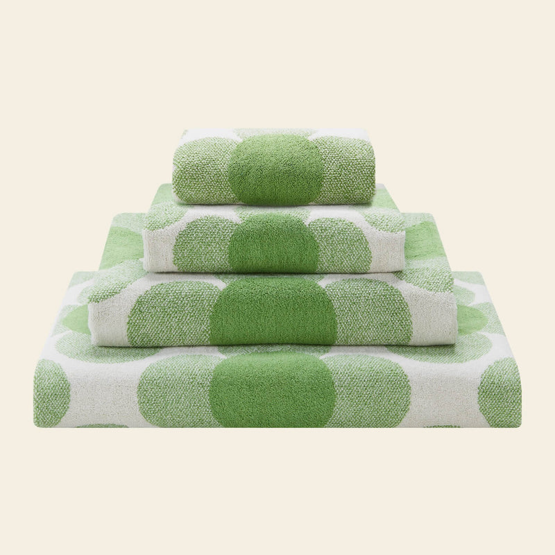 Retro Flower Towel in Clover by Orla Kiely