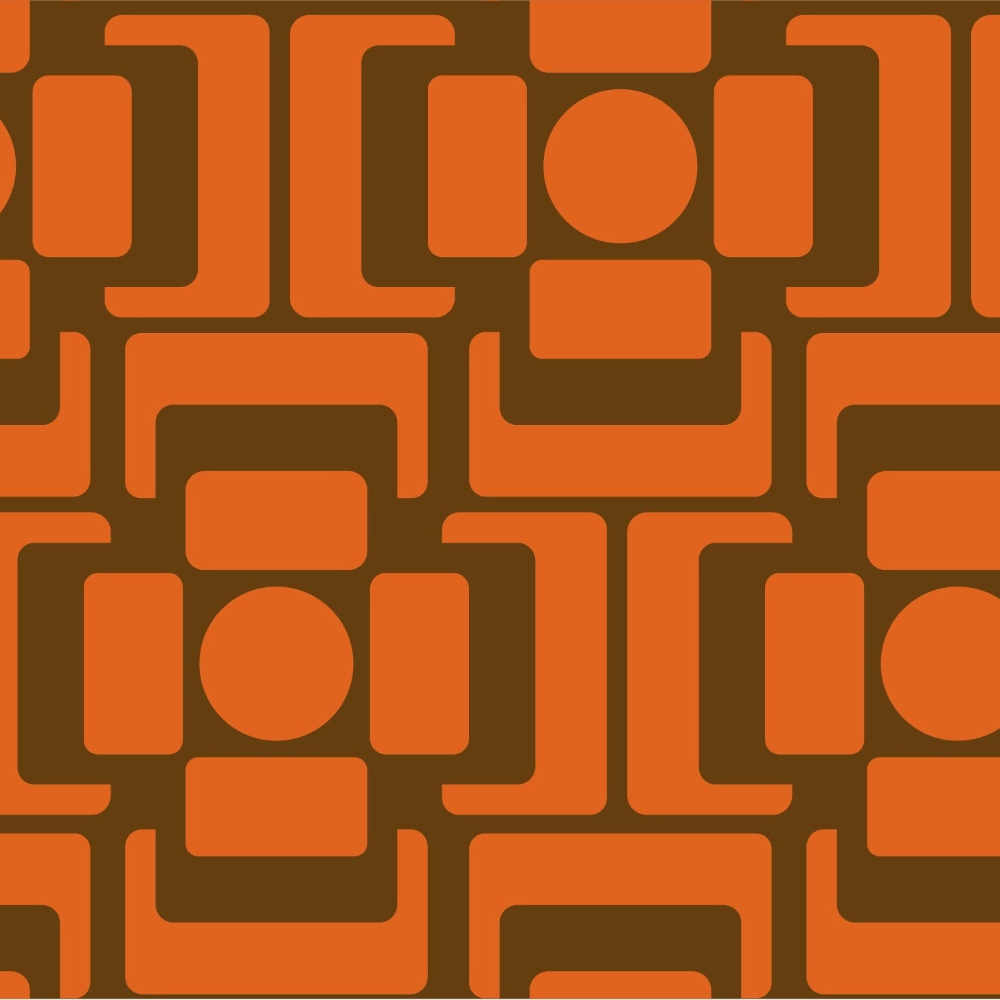 Seventies Square Flower Autumn Wallpaper Sample