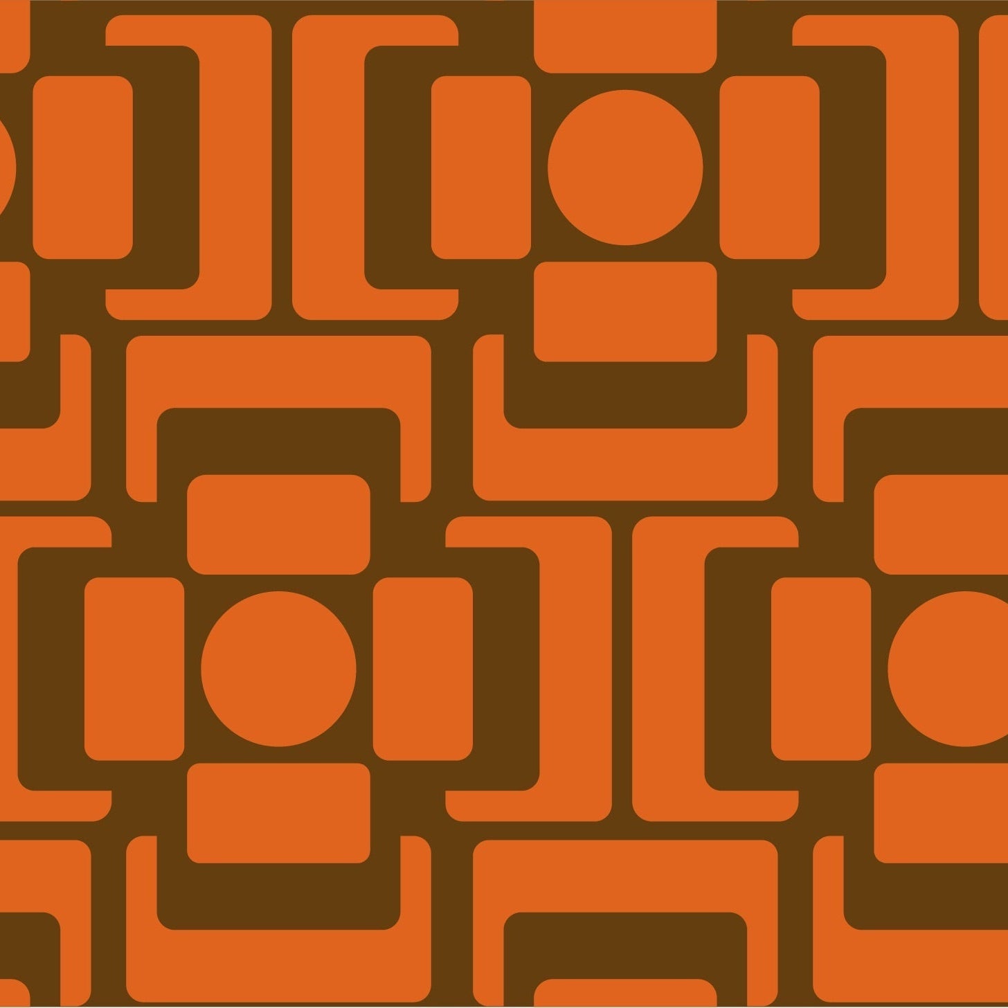 Seventies Square Flower Autumn Wallpaper