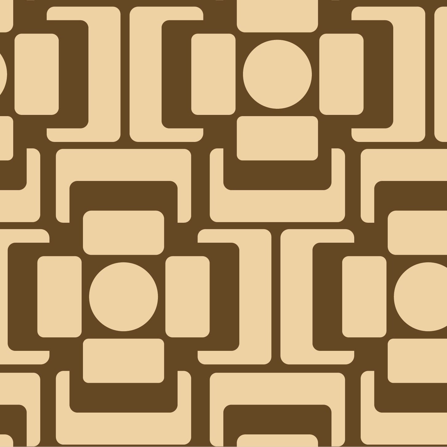 Seventies Square Flower Chestnut Wallpaper Sample