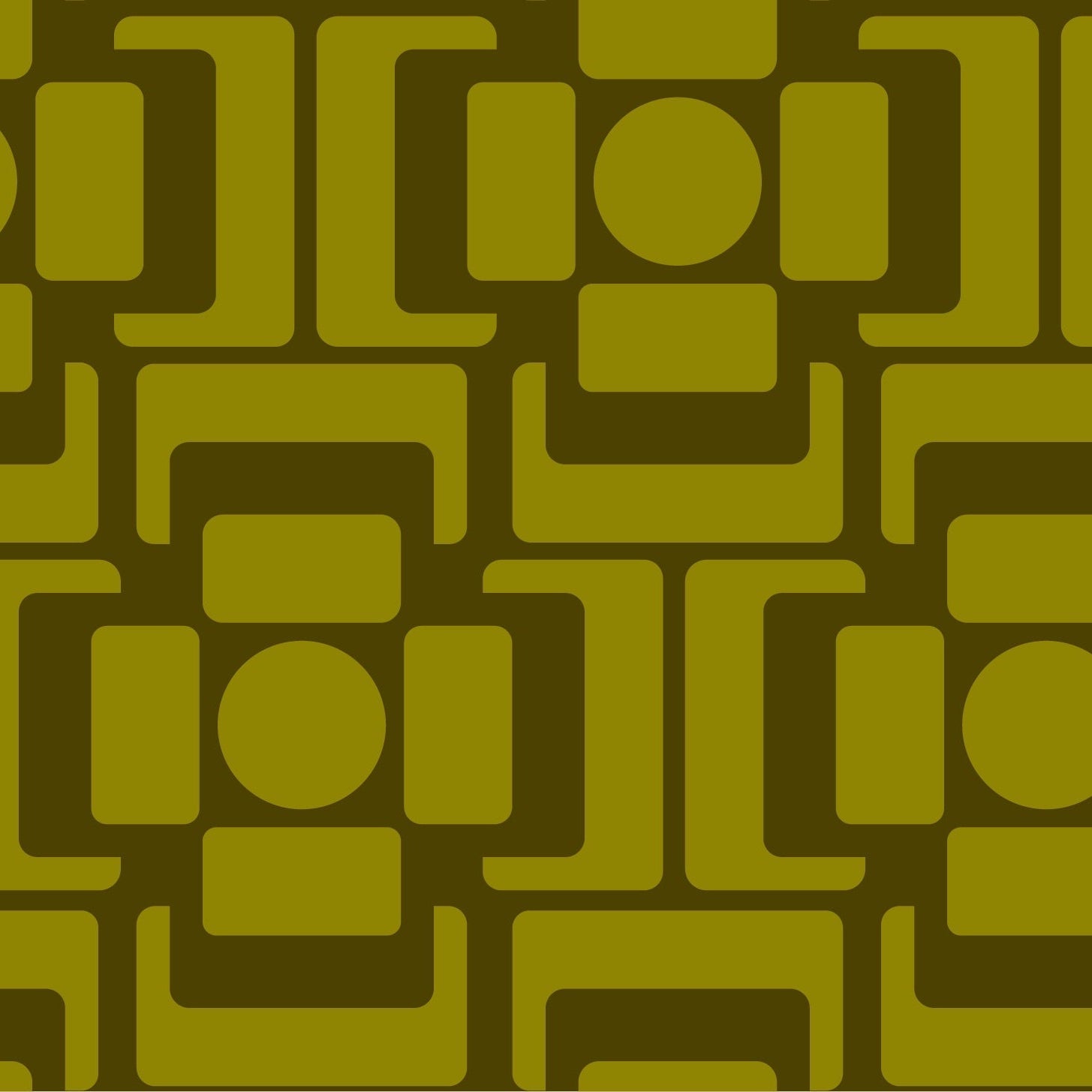 Seventies Square Flower Moss Wallpaper