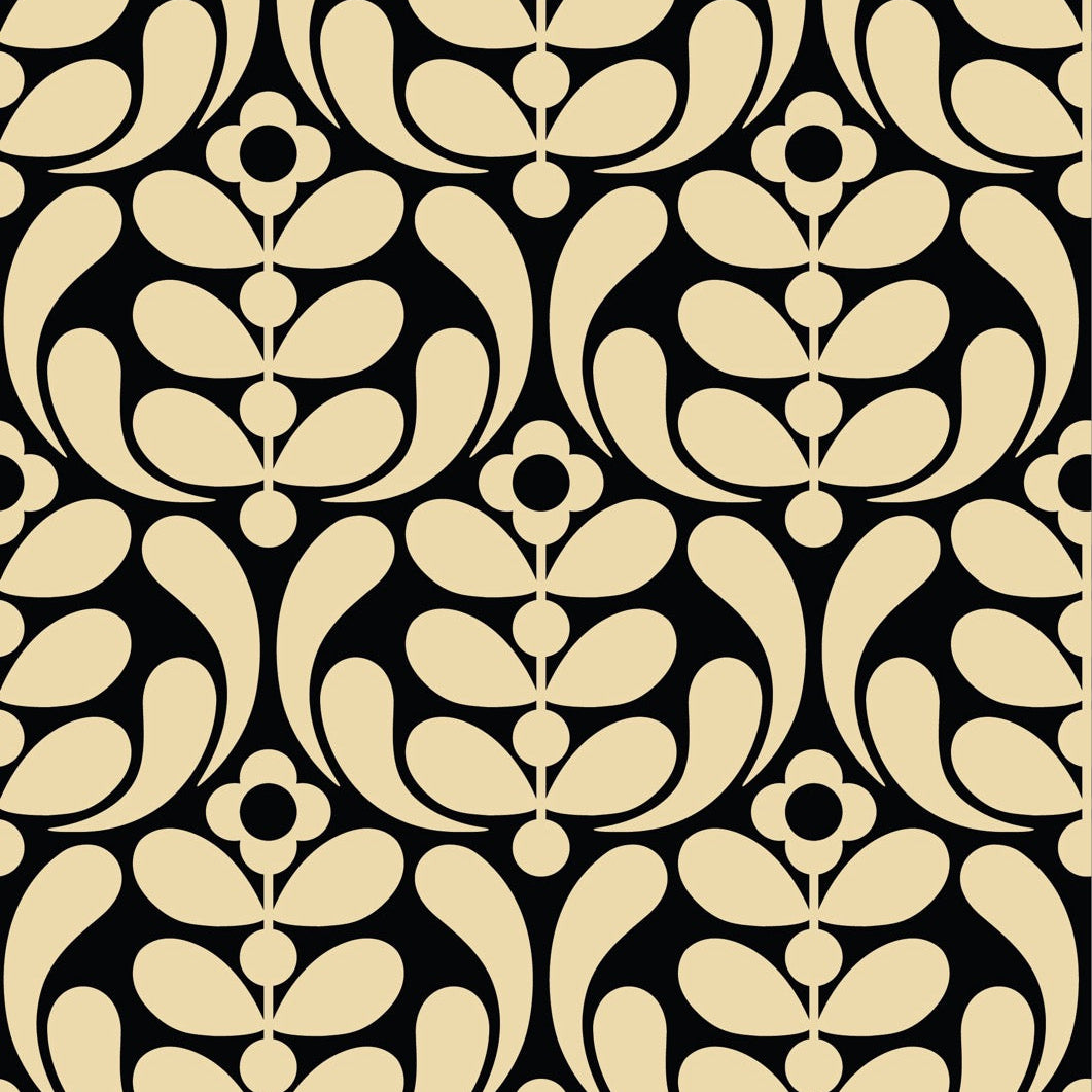 Stem Nouveau Noir Wallpaper Sample