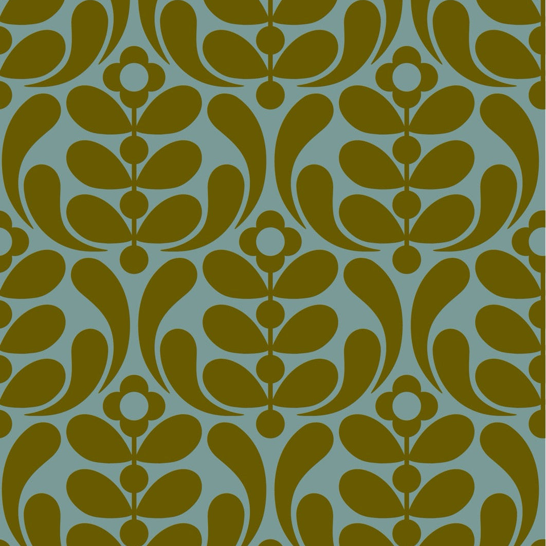 Stem Nouveau Duckegg/Seagrass Wallpaper Sample