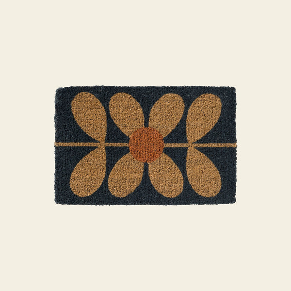 Sixties stem navy Orla Kiely doormat