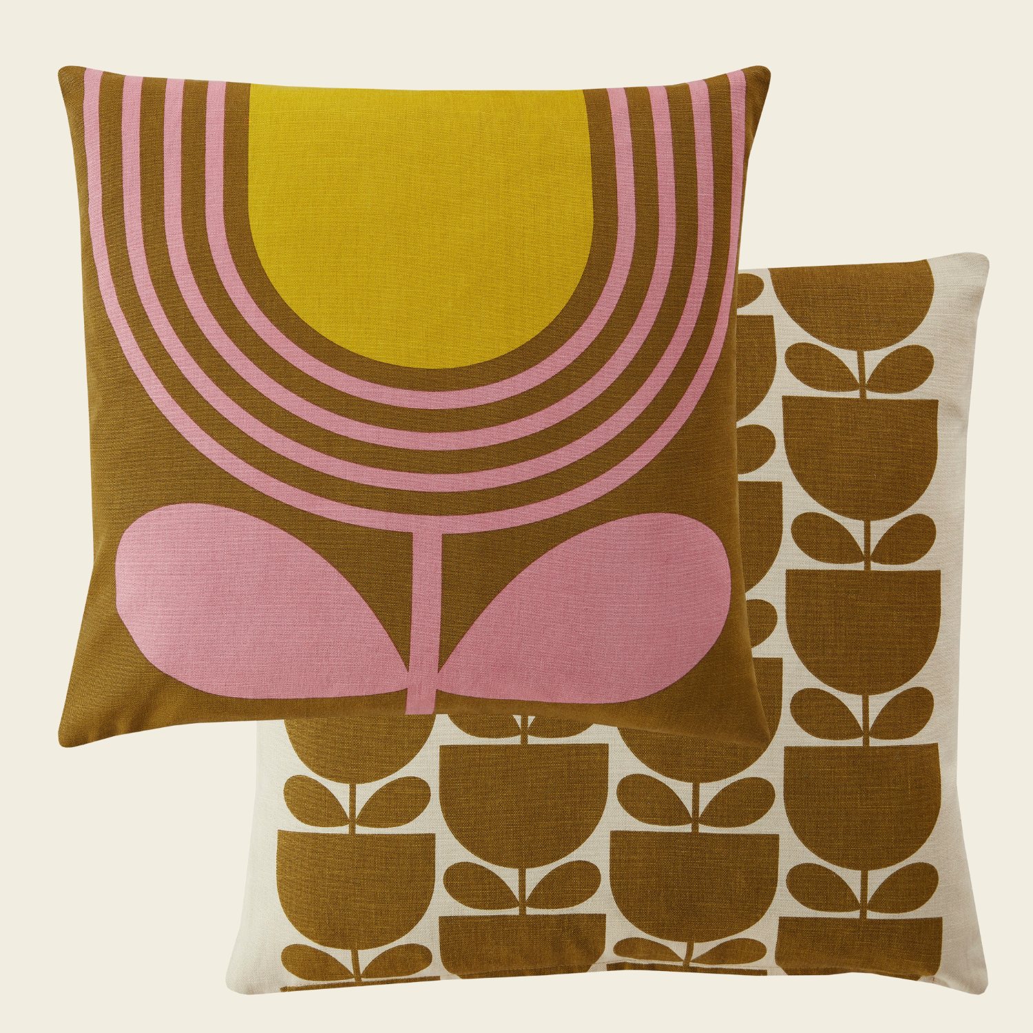 Striped Tulip Cushion - Pink Ochre