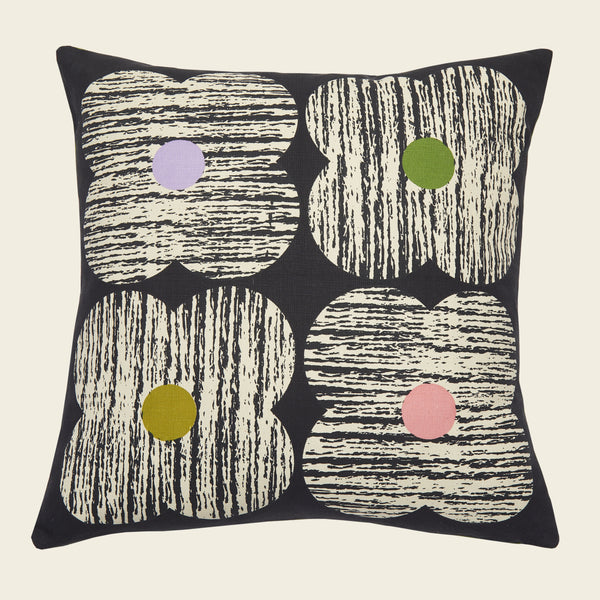 Textured Flower Cushion - Slate