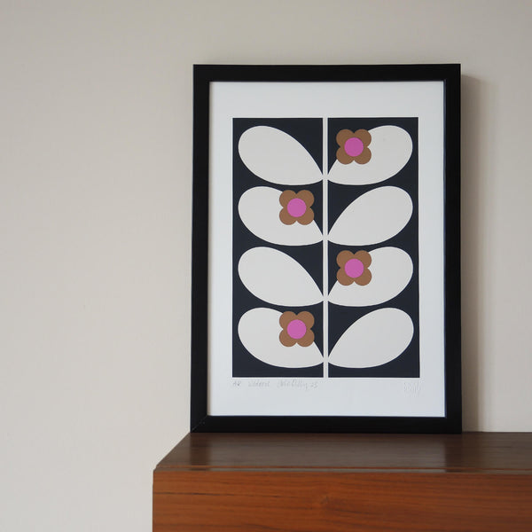 Screen Printed Artwork - Wild Rose Stem