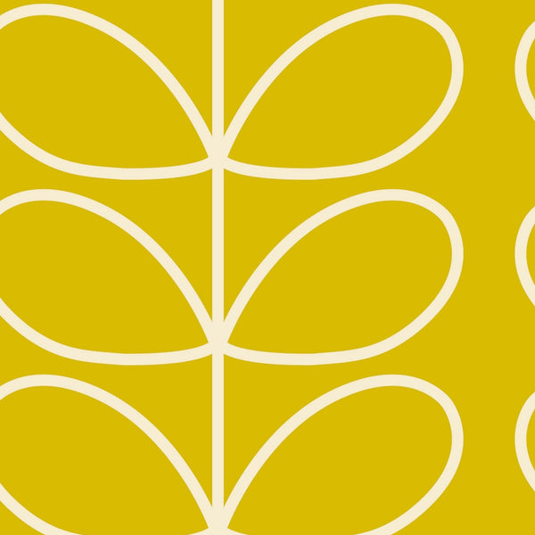 Giant Linear Stem Sunflower Wallpaper in Yellow Artwork by Orla Kiely