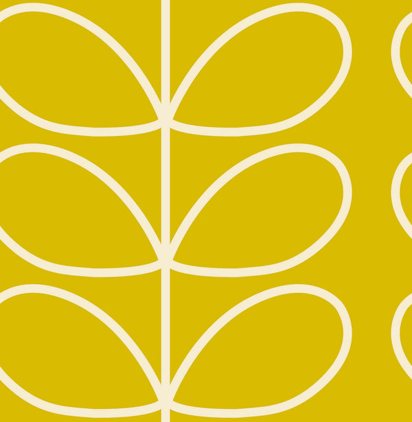 Giant Linear Stem Sunflower Wallpaper in Yellow Artwork by Orla Kiely