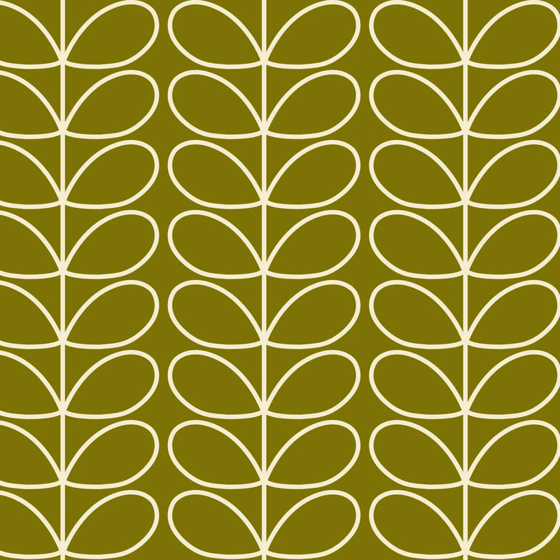 Linear Stem Seagrass Wallpaper in Green Artwork by Orla Kiely