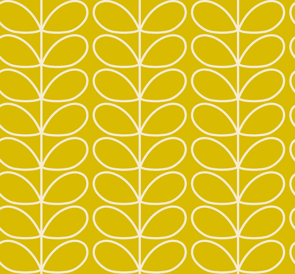 Linear Stem Sunflower Wallpaper in Yellow Artwork by Orla Kiely