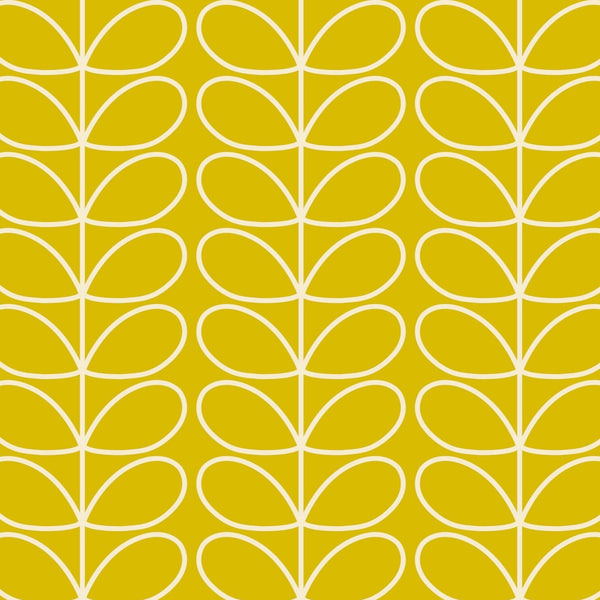 Linear Stem Sunflower Wallpaper in Yellow Artwork by Orla Kiely