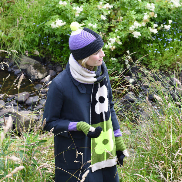 Colour Block Gloves - Neon Yellow